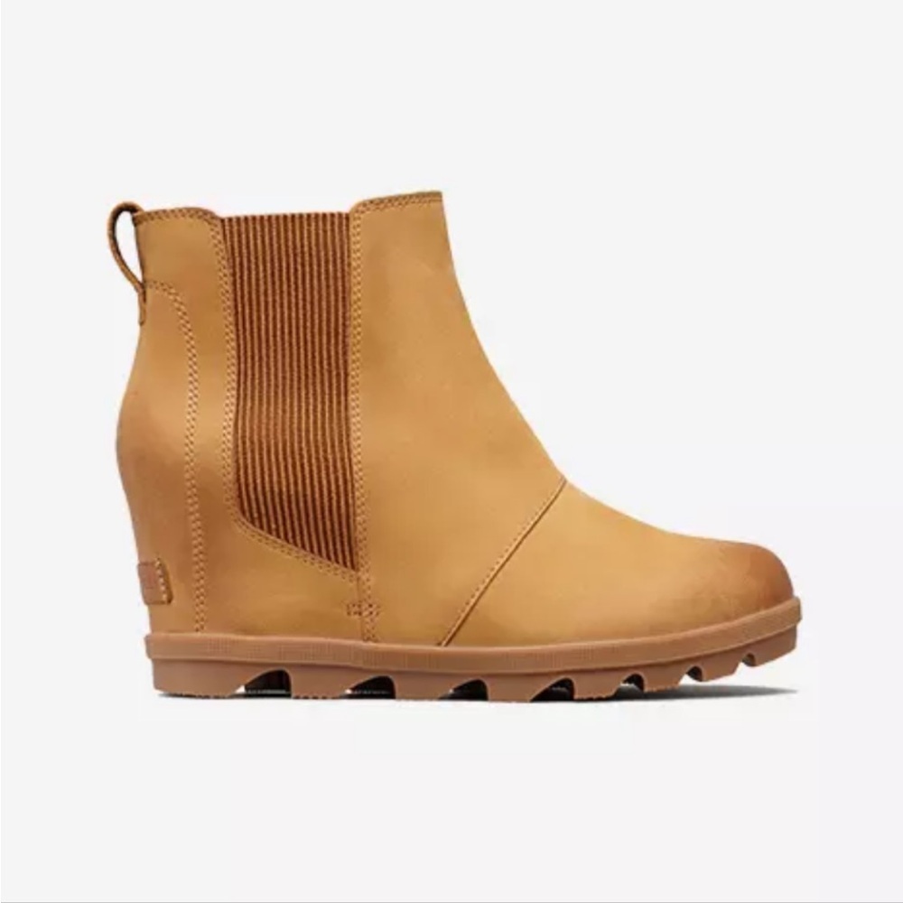 Sorel Women's Joan Of Arctic Wedge I| Chelsea Boot CAMEL Brown Size 7 - Picture 5 of 17